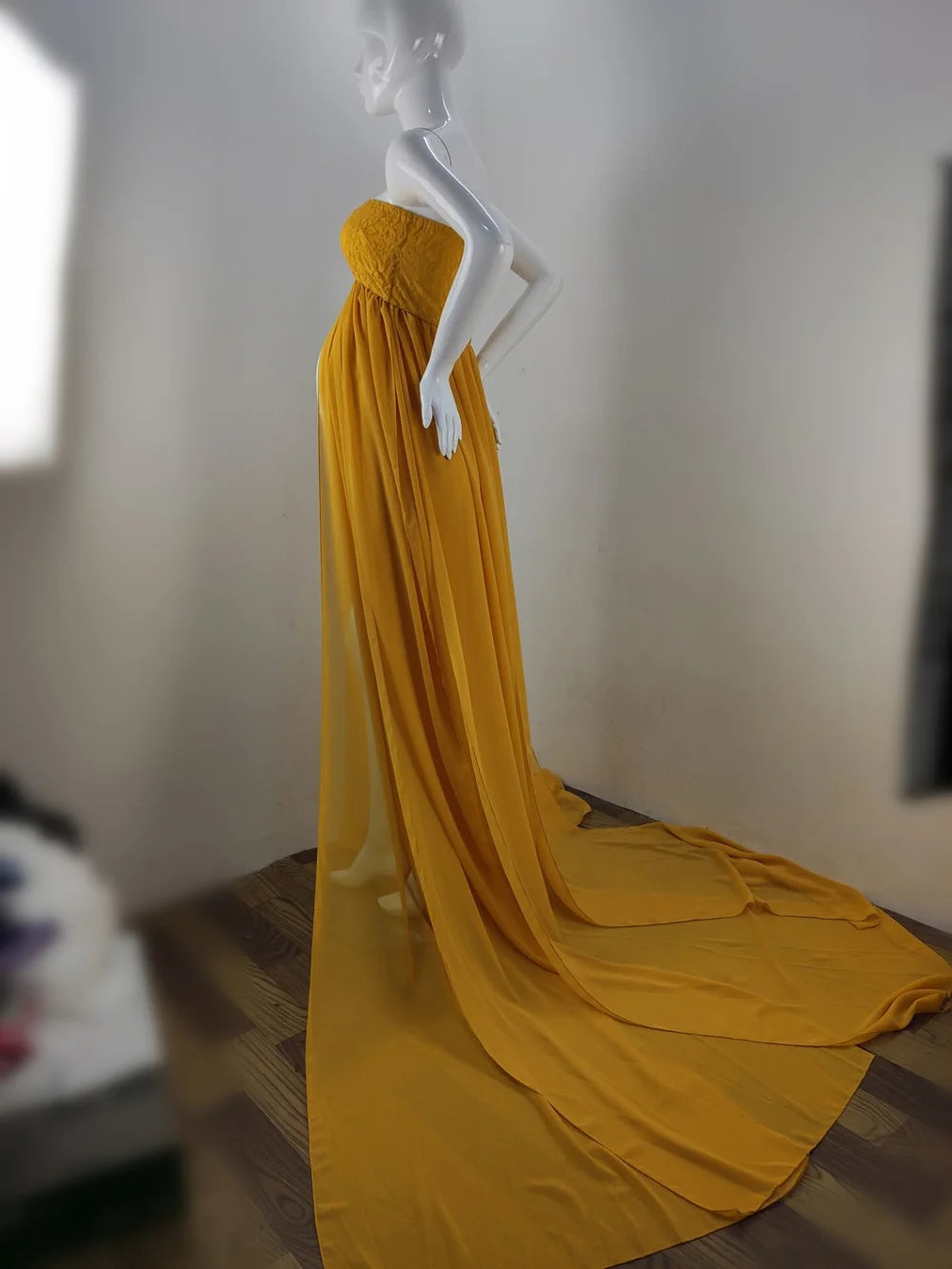 Chiffon Lace Maternity Dresses For Photo Shoot, Sexy Split Front