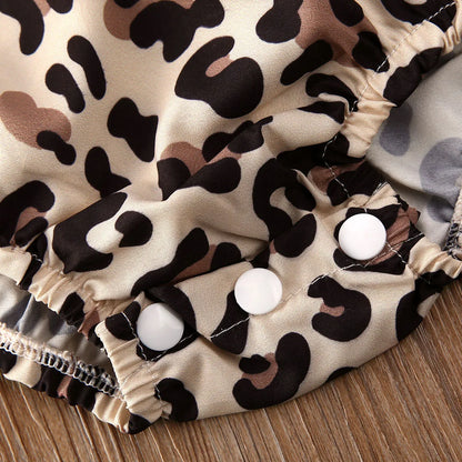 2PCS  6-24M Girl Leopard Romper Jumpsuit