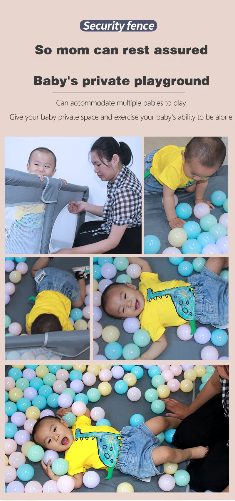 Baby Playpen for Children with Foam Protector, Ball Pit Playpen