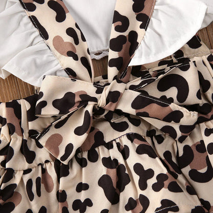 2PCS  6-24M Girl Leopard Romper Jumpsuit