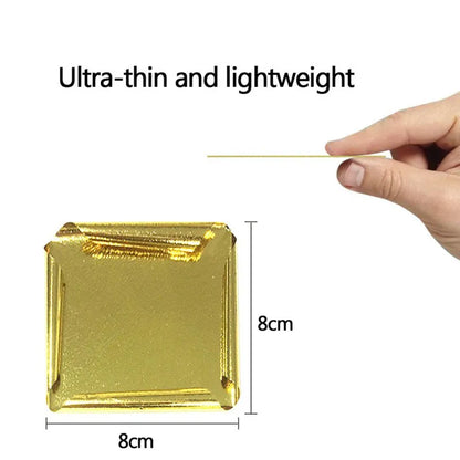 9x9cm 100 Sheets Practical K Pure Shiny Gold Leaf for Gilding Funiture Lines Wall Crafts Handicrafts