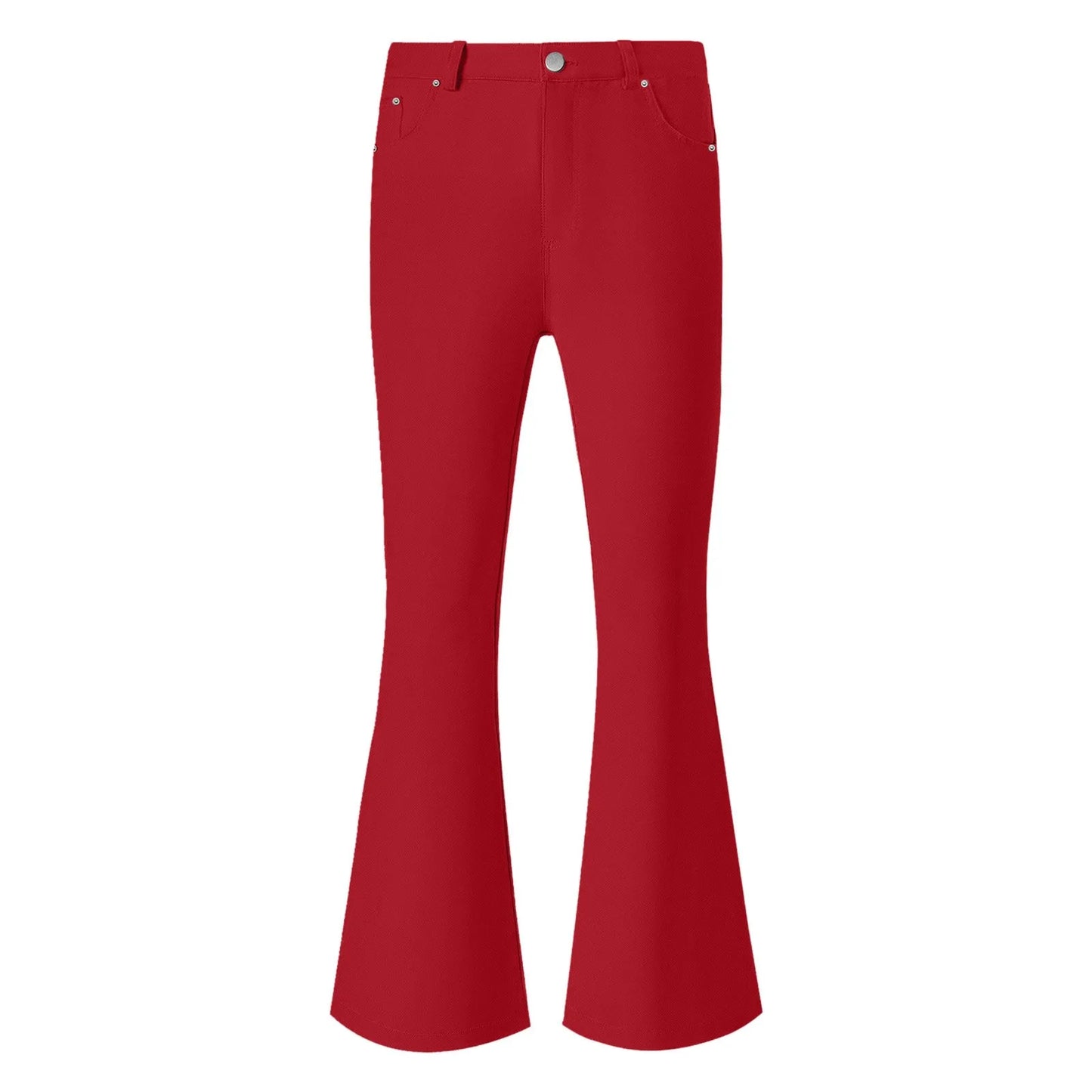 Men's Flare Pants, Solid Color, Daily Simple Classic Trousers, Mopping Bottoms, Disco Flared