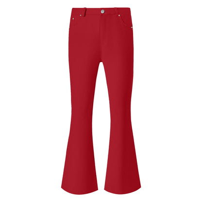 Men's Flare Pants, Solid Color, Daily Simple Classic Trousers, Mopping Bottoms, Disco Flared