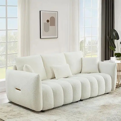 82" Upholstered 3-Seat Boucle Couch