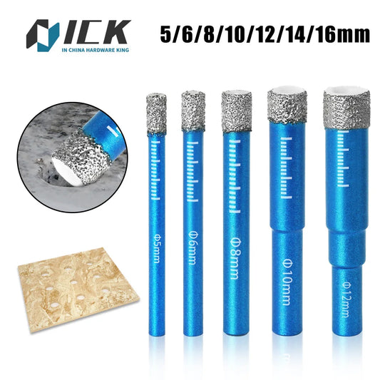 Diamond Brazed Dry Drilling, Bit Porcelain Cup Saw, Ceramic Marble Granite Tile Hole Saw Cutter 1Pc 5-16mm Round Shank
