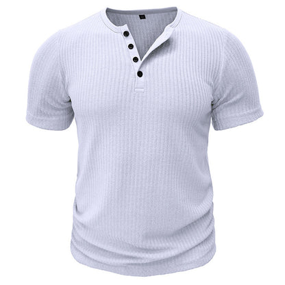 Muscle Slim Fit Short Sleeve T-shirt, V-neck Collar