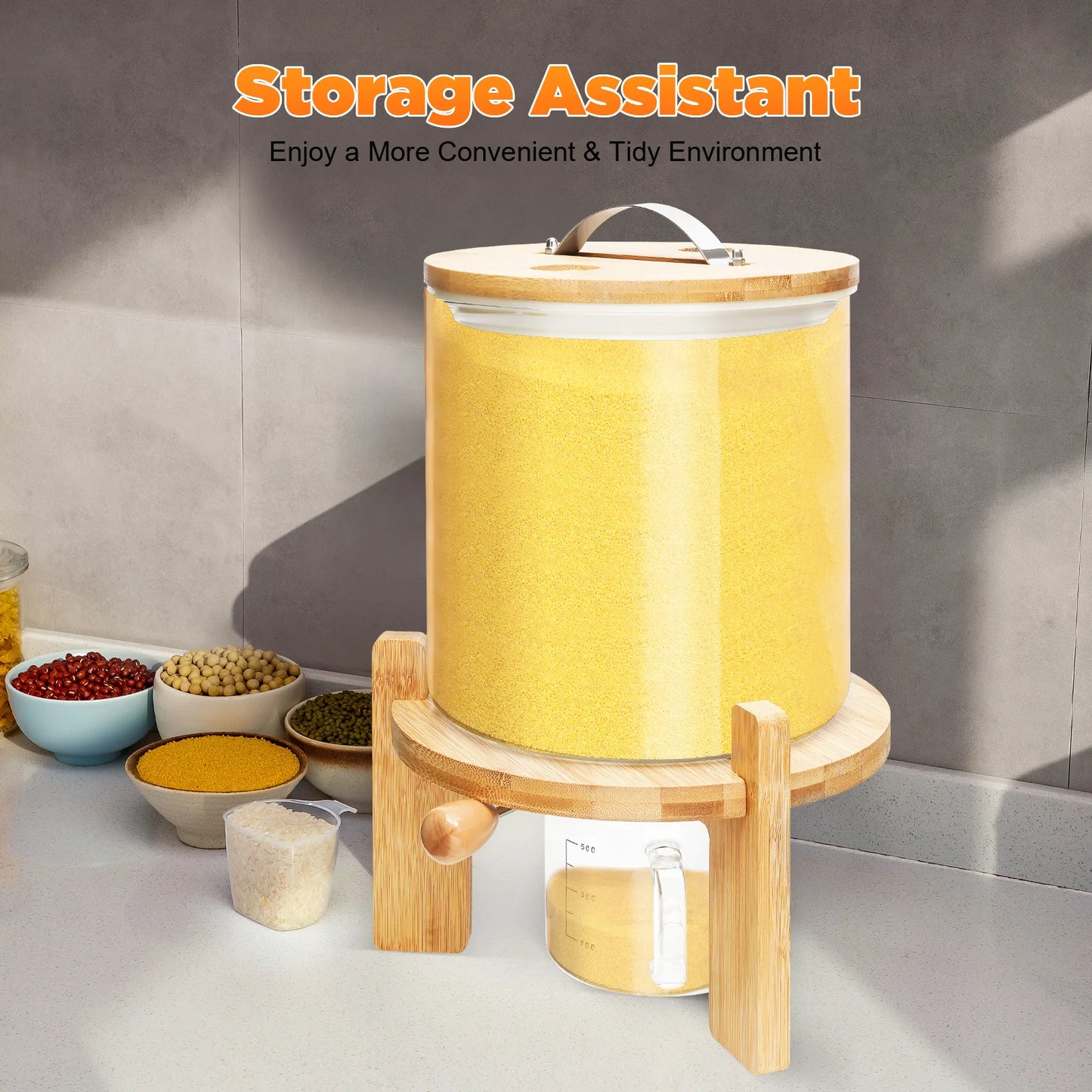 5L Cereal Dispenser for Pantry Organization and Storage