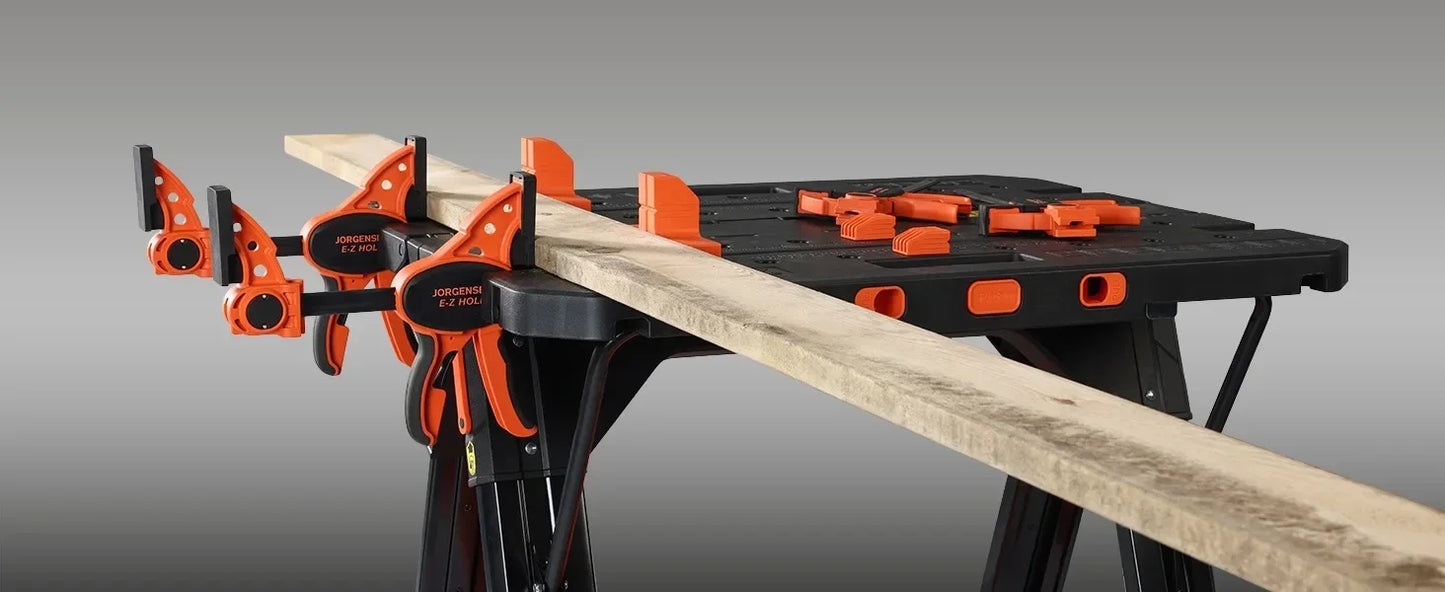 2-in-1 as Sawhorse & Workbench, Load Capacity 1000 lbs-Sawhorse & 500 lbs-Workbench