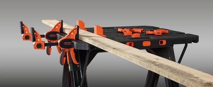 2-in-1 as Sawhorse & Workbench, Load Capacity 1000 lbs-Sawhorse & 500 lbs-Workbench