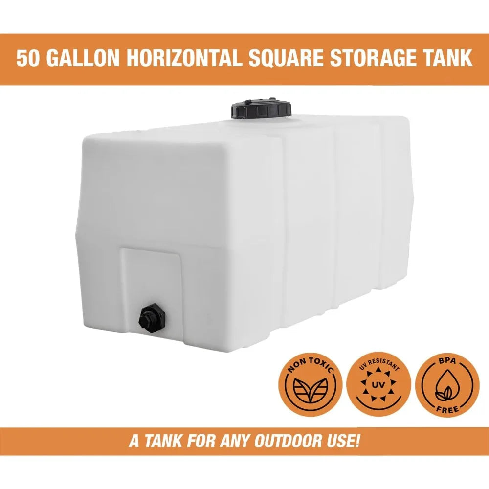 Horizontal Square Reservoir Water Tank,50 gallon