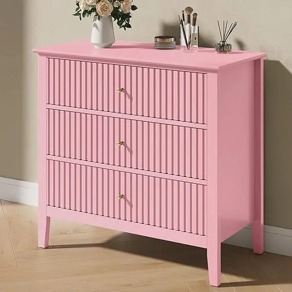 3 Drawer 32 inch Wide Wood  Night Stand