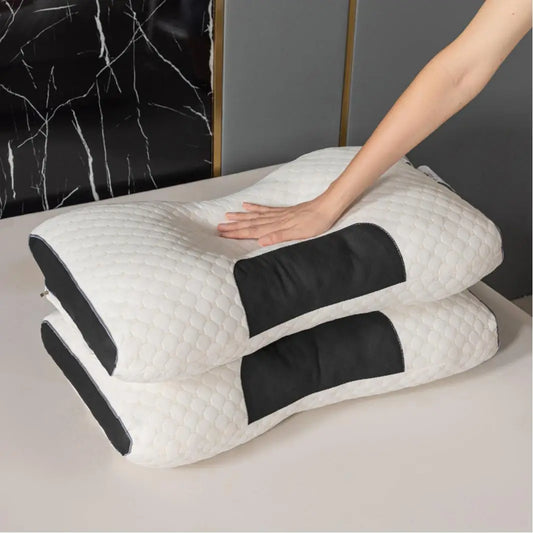 [Massage Neck Pillow] 2Pcs Soft Adjustable Ergonomic Knitted Massage Neck Pillow  Orthopedic Contour Support Pillow