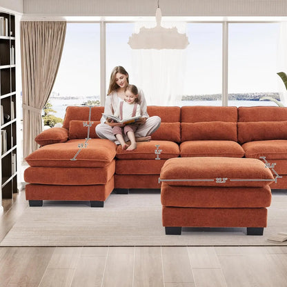 114" U Shape Sectional Cloud Couch