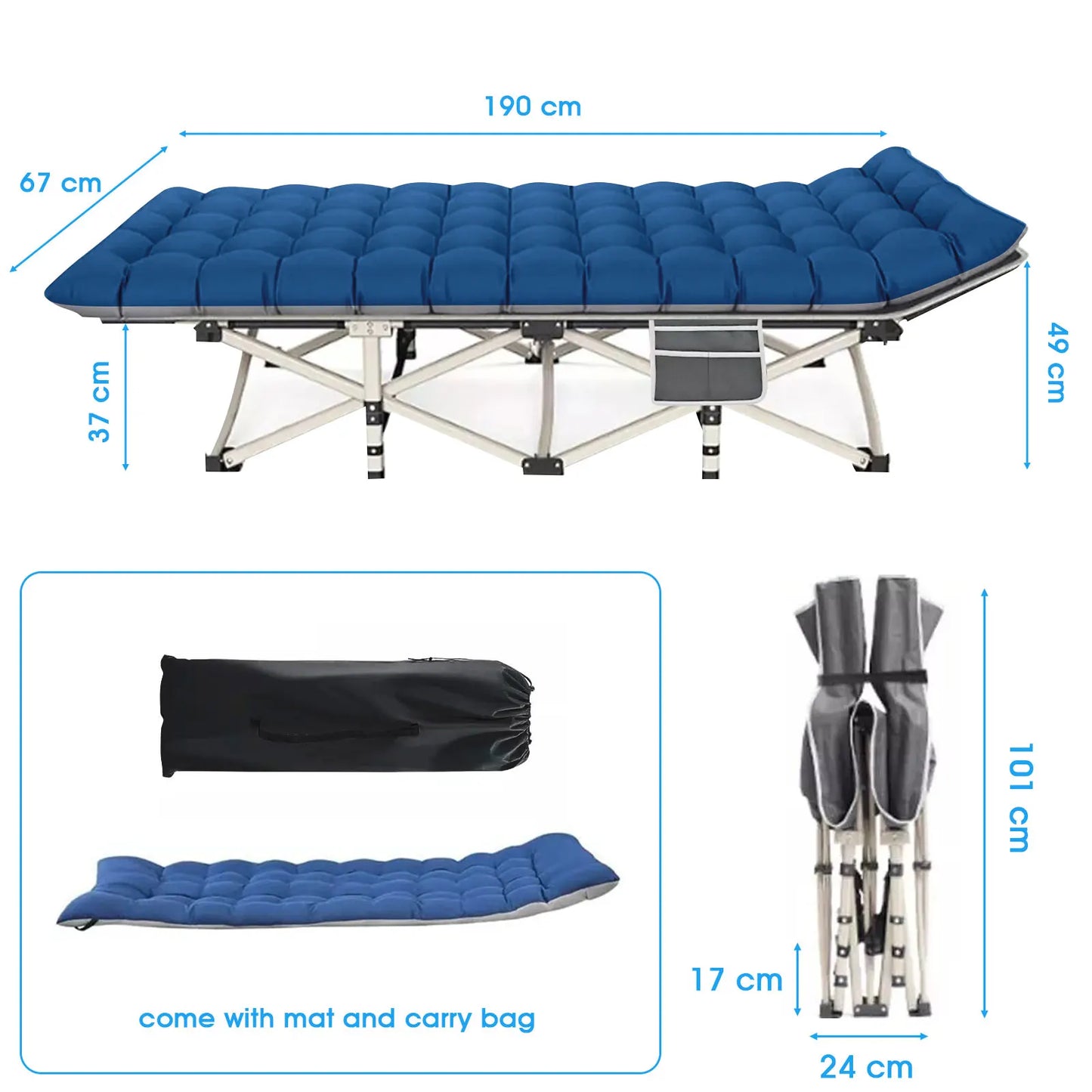 Folding Cot, Portable Heavy Duty Bed