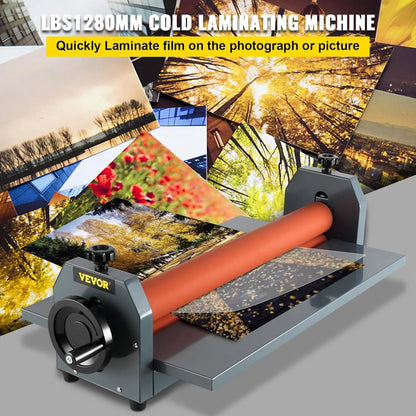 51 Inch Cold Laminator Machine 10mm Manual Vinyl Photo Film Hand Crank