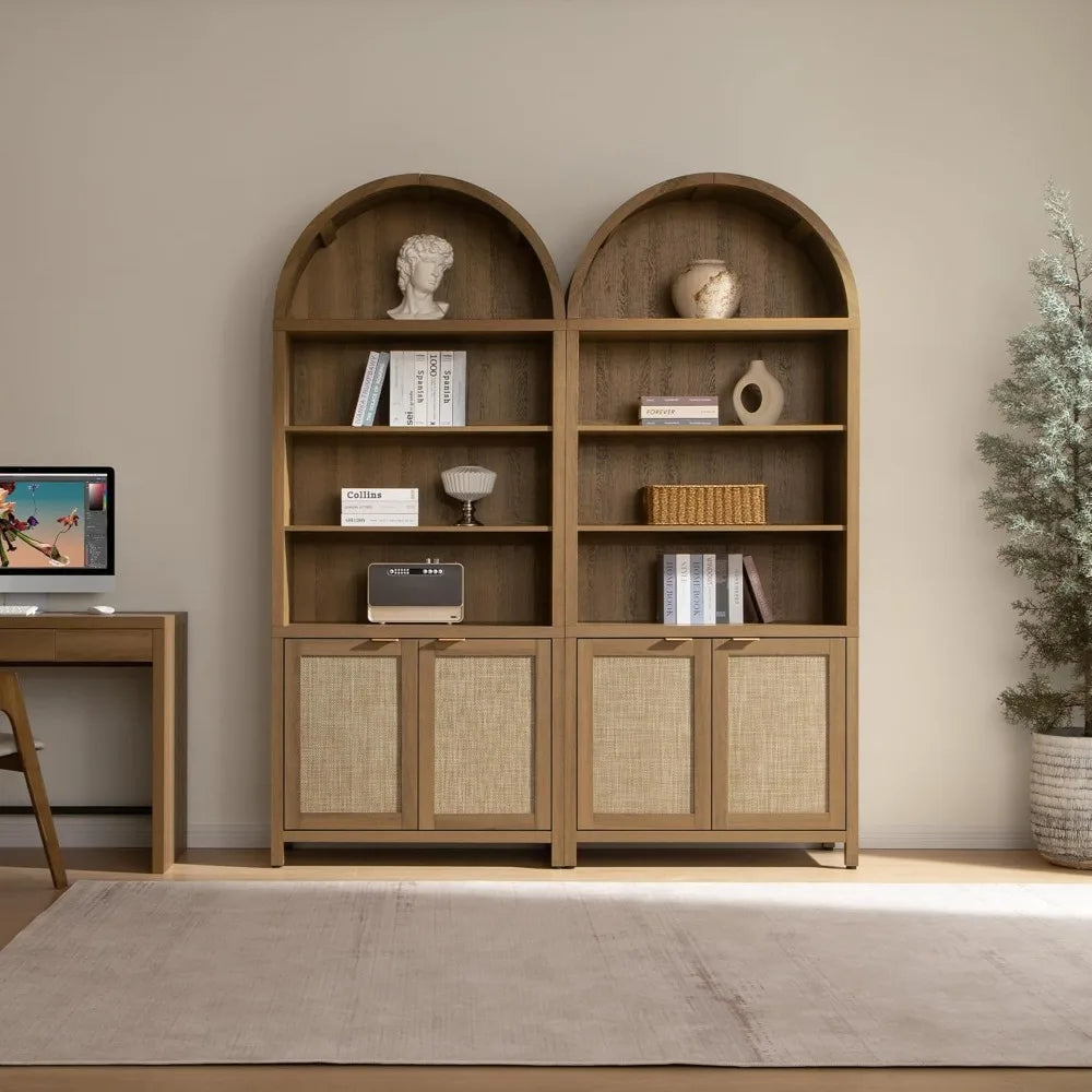Book Shelf Arched Cabinet Bookshelf Arch 84.2" Tall Bookcase 5 Tier