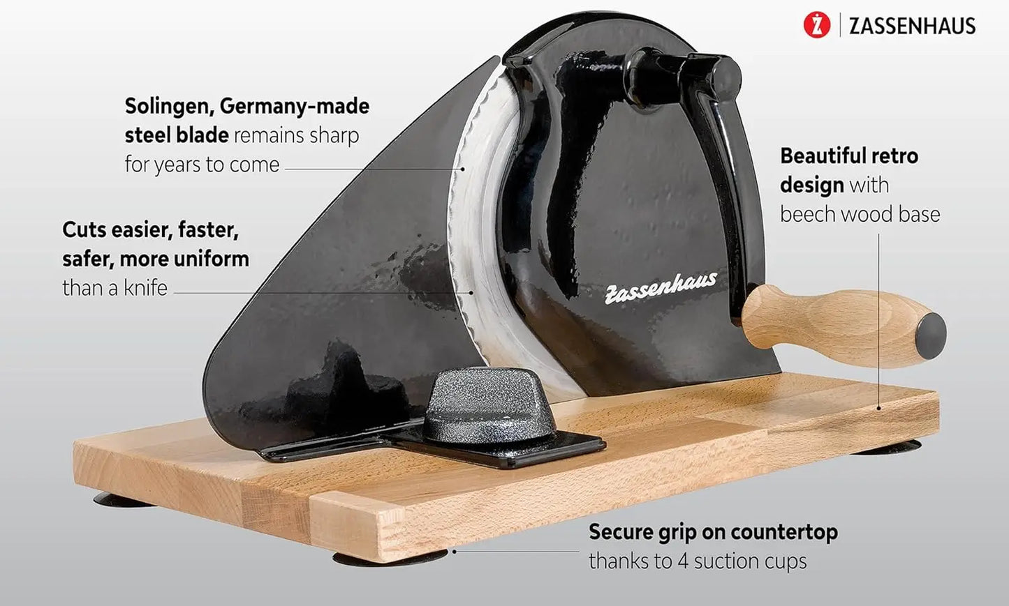 Classic Hand Crank Home Bread Slicer (Red)
