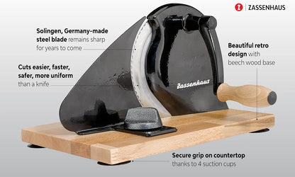 Classic Hand Crank Home Bread Slicer (Red)