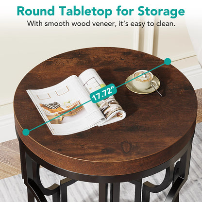 Industrial SideTable with Metal Hollow Frame