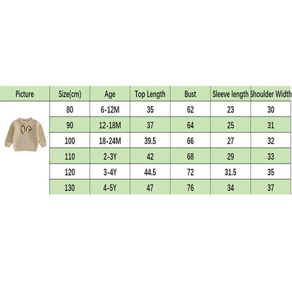 12MO-4T Girl/Boy Children Bunny Sweaters, Long Sleeve Casual Knit Pullover