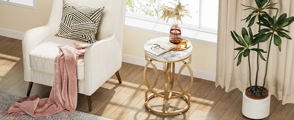 20“ Side Table with Unique O-Shaped Base