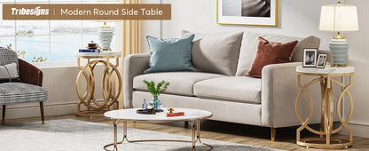 20“ Side Table with Unique O-Shaped Base
