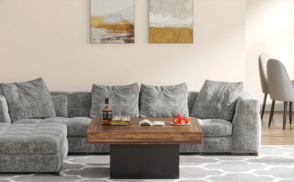 Square LED Coffee Table Engineered Wood