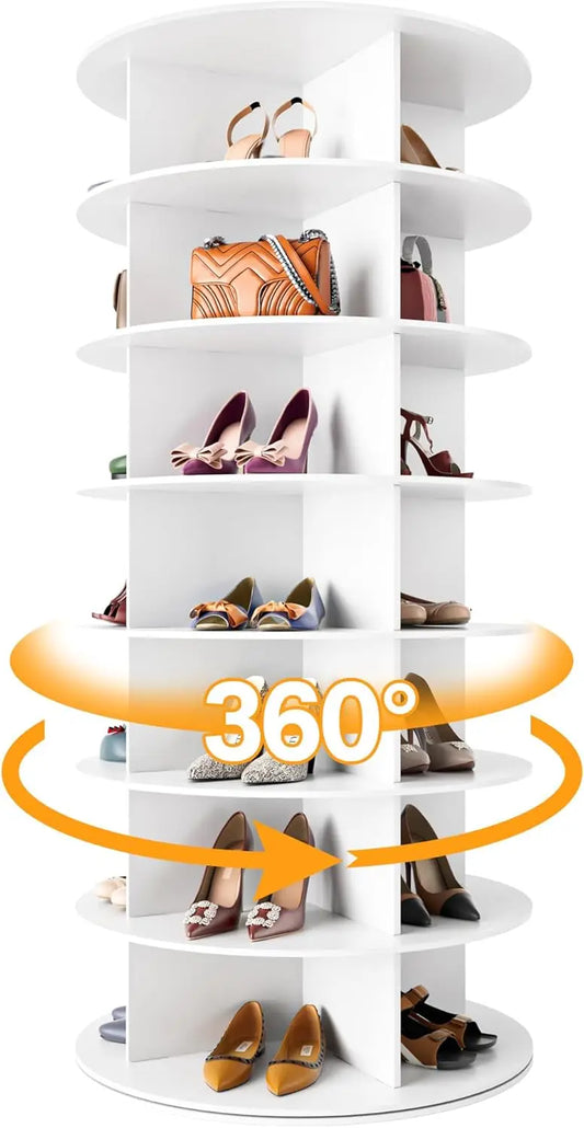 Rotating Shoe Rack Tower 7 Tier Organizer