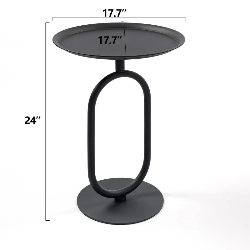 Lantern-shaped Small Round Metal Side Table