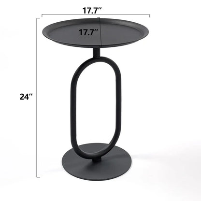 Lantern-shaped Small Round Metal Side Table