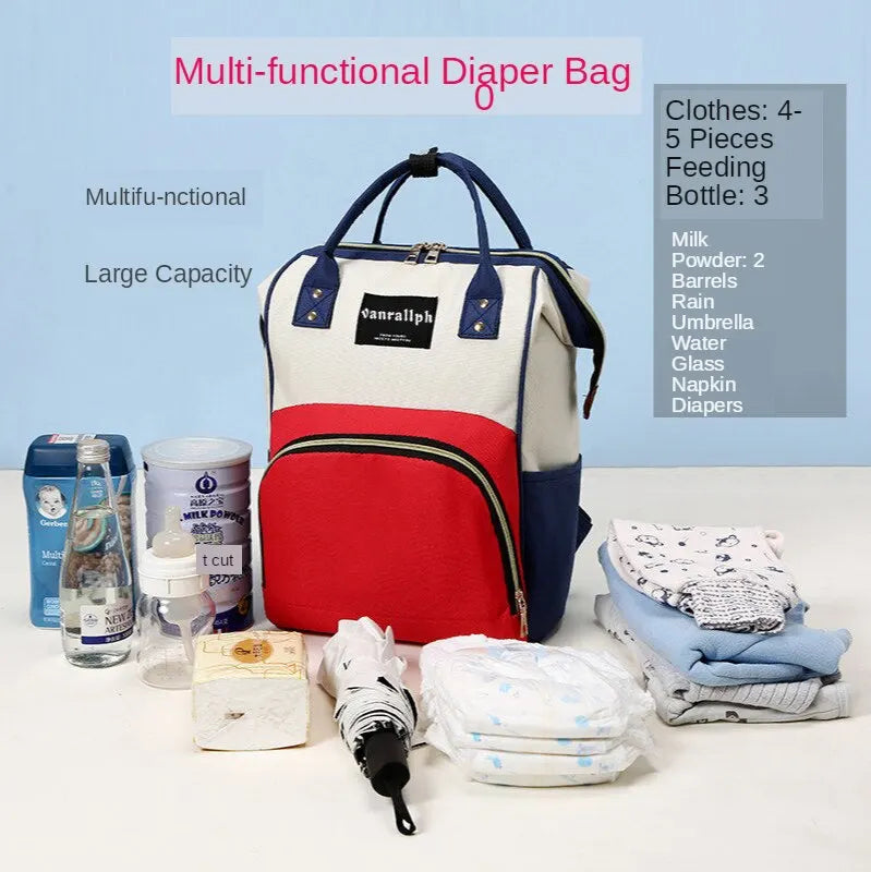 Diaper Bag Backpack, Large Capacity, Multi-function, Waterproof