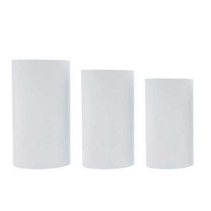 Set of 3 White Flower Vases for Centerpieces and Displays