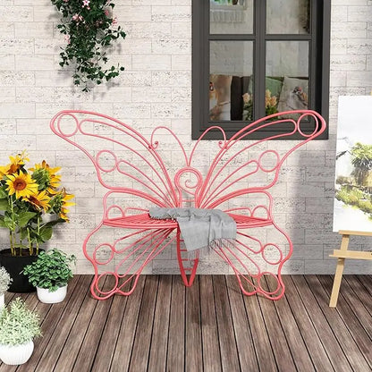 50 Inches Garden Bench with Sturdy Iron Metal Frame