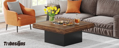 Square LED Coffee Table Engineered Wood