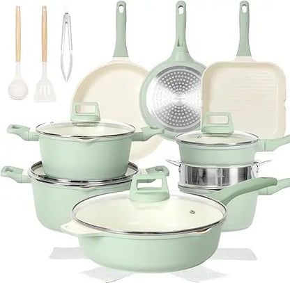 23pcs Pots and Pans Set Non Stick, Kitchen Cookware Set