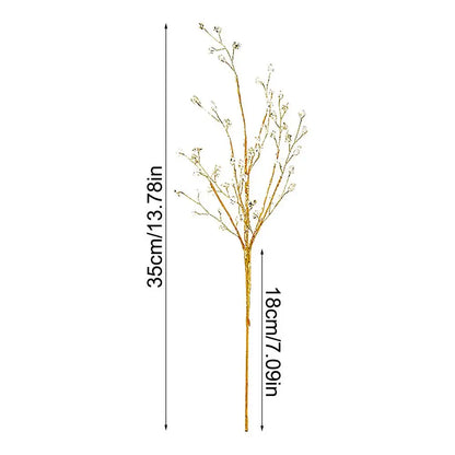 Golden Stem Ornaments Holiday Glitter Berry Stems For Tree/ Wreath/Crafts