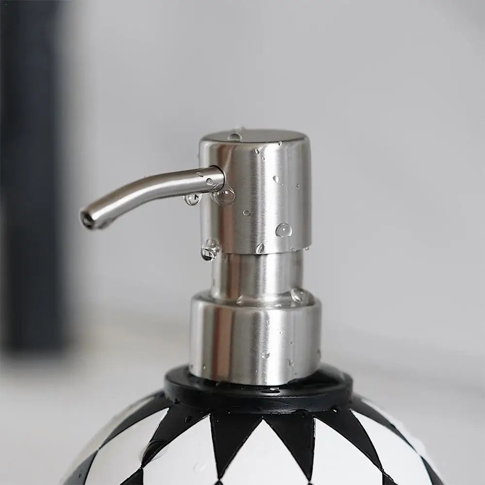 Bathroom Soap Dispenser Modern Chessboard Style