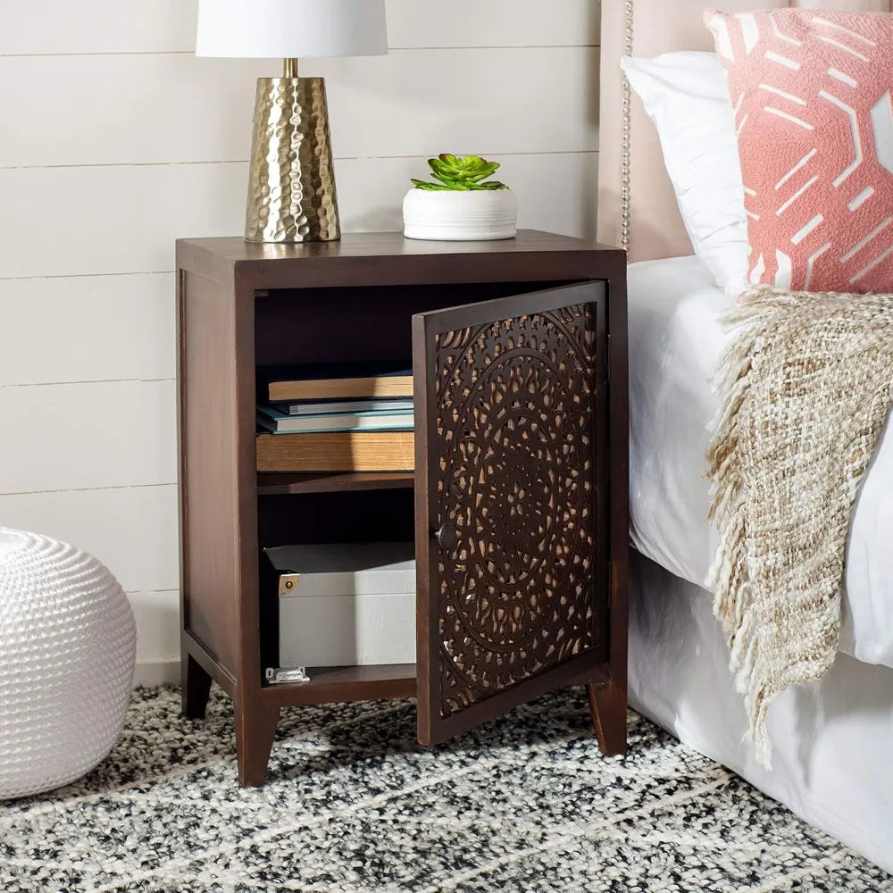 1-door Carved Mandala Nightstand