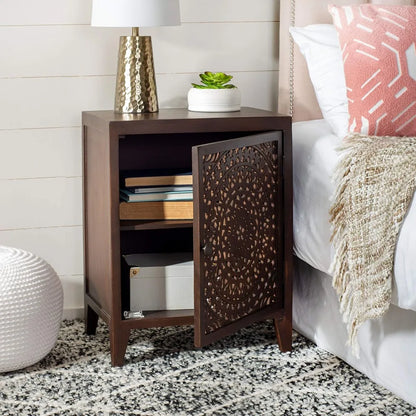 1-door Carved Mandala Nightstand
