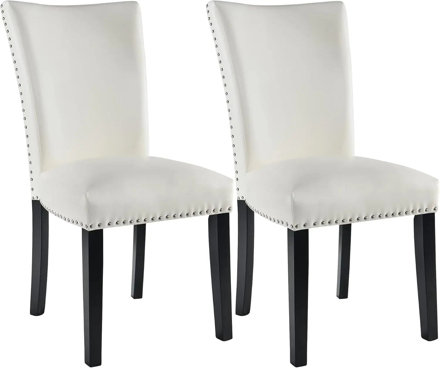 Parsons Chairs Faux Leather Dining Chairs Set of 2 ( black or white)