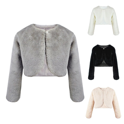 Size 1-12 Dressy Cardigan Fleece Fuzzy Bolero