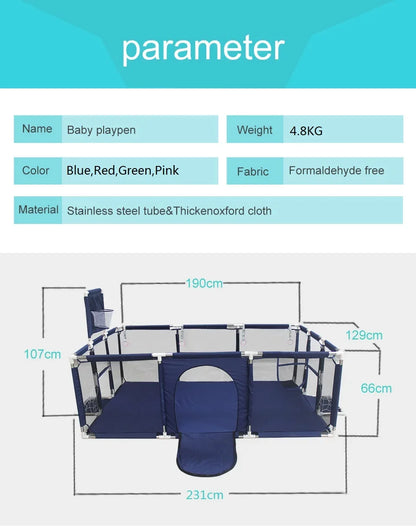 Playpen For Newborn Toddler, Large Size Baby Playpen Infant Safe Crawling Area, Indoor Barriers Home Playground Park