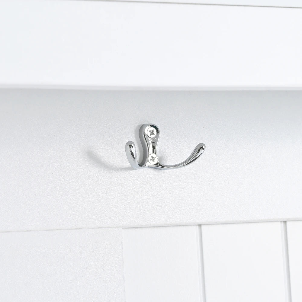 47.2'' Wide Hall Tree with Storage, 5-in-1 Entryway Bench with Shutter-shaped doors, Coat Rack, Cushion and 4 Sturdy Hooks