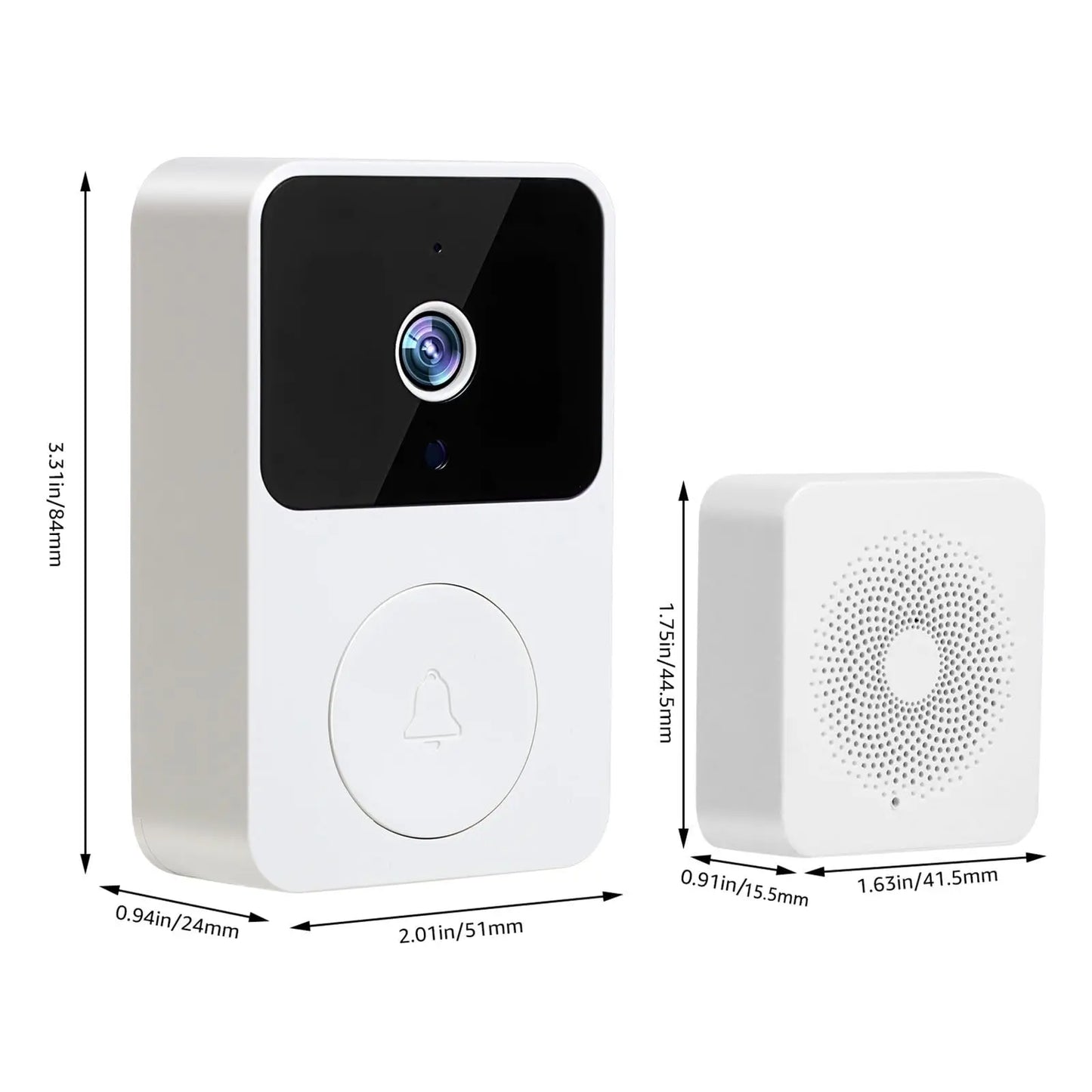 Doorbell Smart Home Door Bell Wireless Rechargeable Battery Outdoor HD Camera Two Way Audio Visual phone