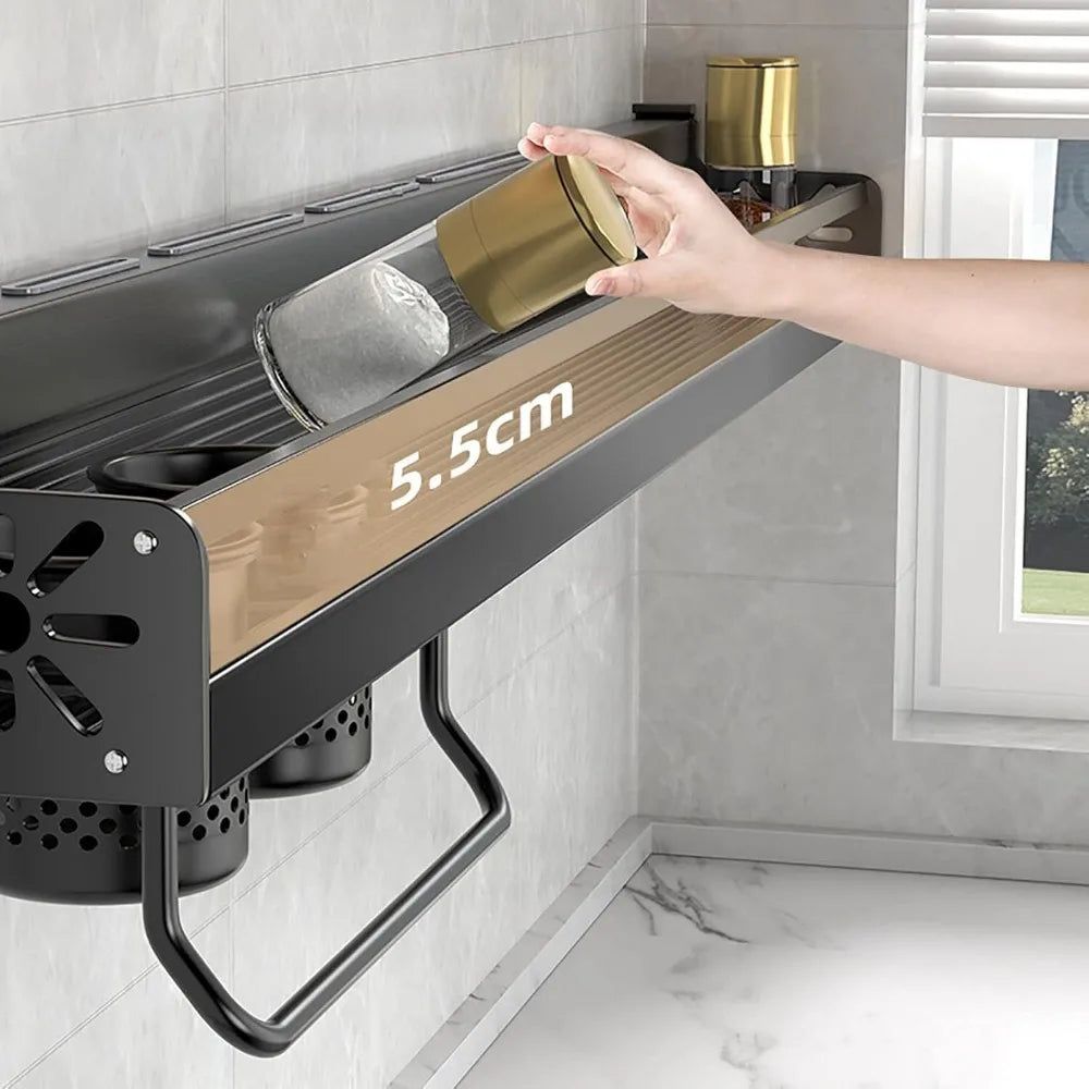 Wall-mounted Kitchen Organizer/Shelf Spice Storage Rack/Kitchen Knife Holder