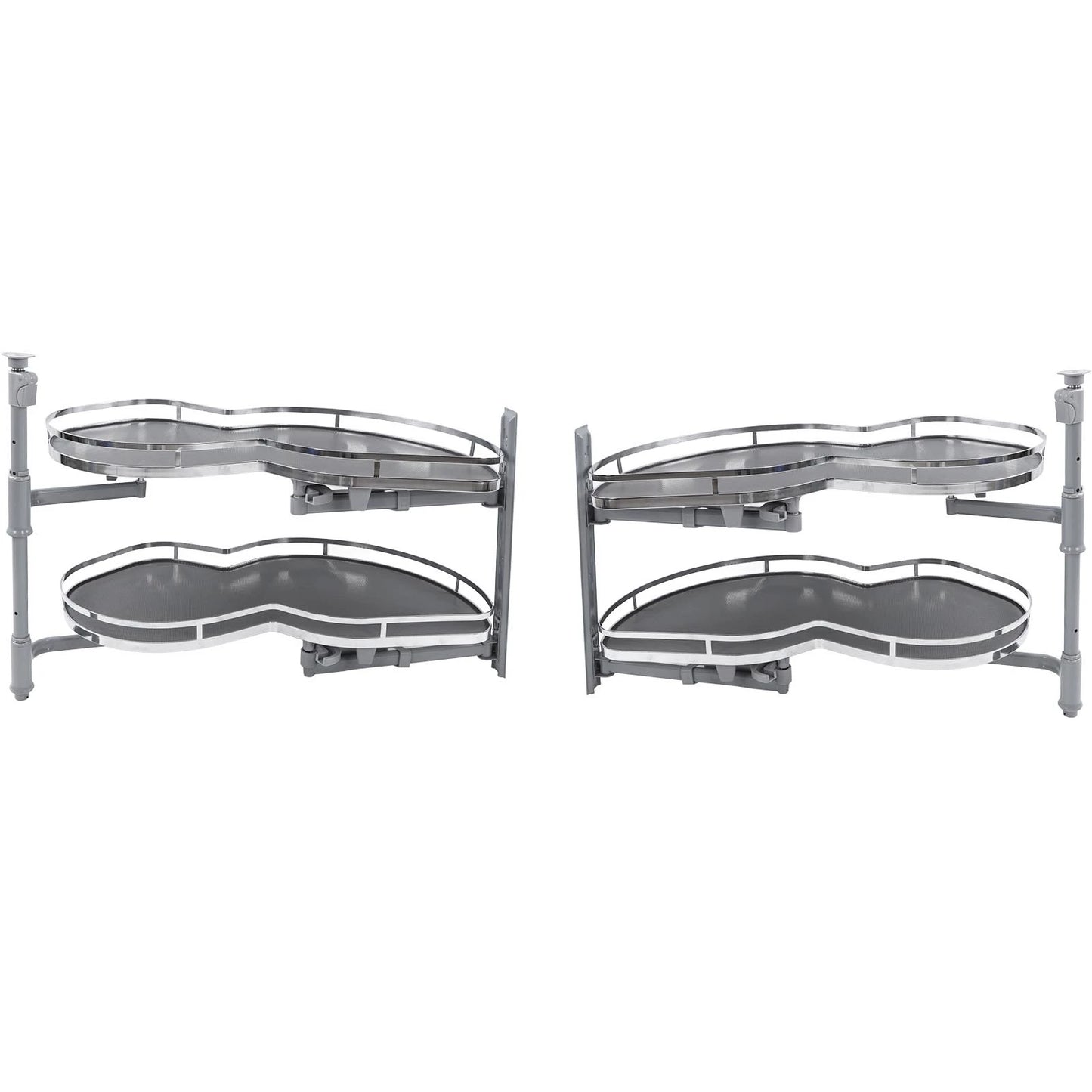 Blind Corner Cabinet Tray 2 Tier Height Adjustable Strong Load Bearing Cabinet Swing Pull Out Organizer Swing Pull Out Organizer