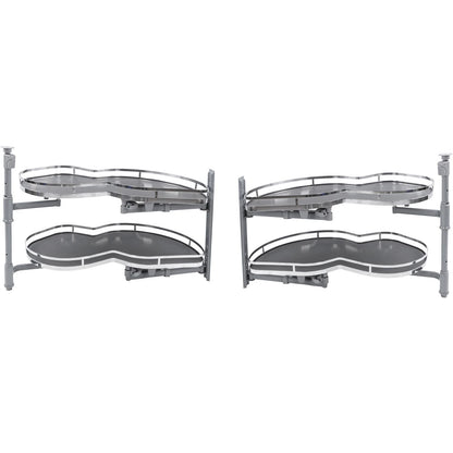 Blind Corner Cabinet Tray 2 Tier Height Adjustable Strong Load Bearing Cabinet Swing Pull Out Organizer Swing Pull Out Organizer