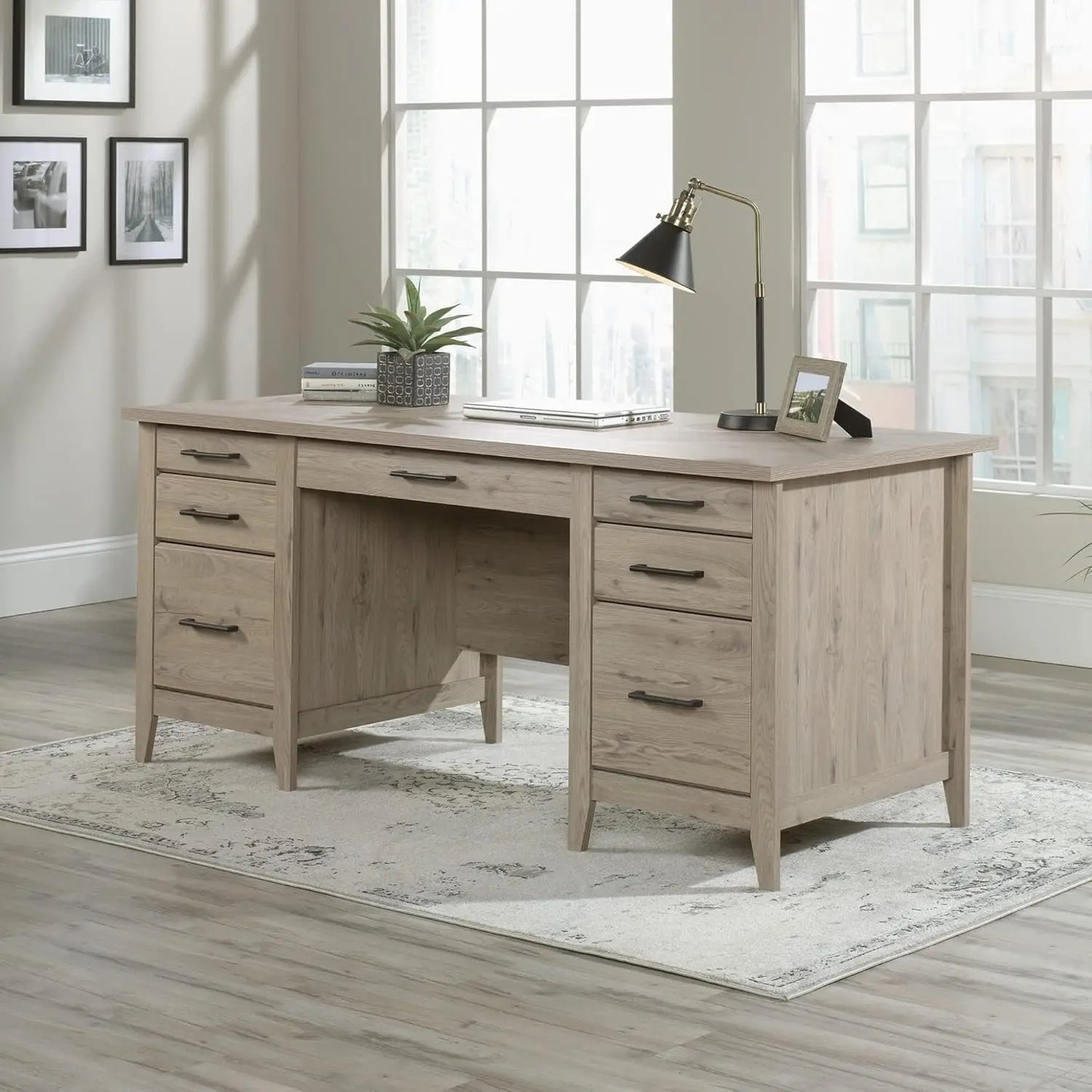 66"W Executive Computer Desk, Laurel Oak