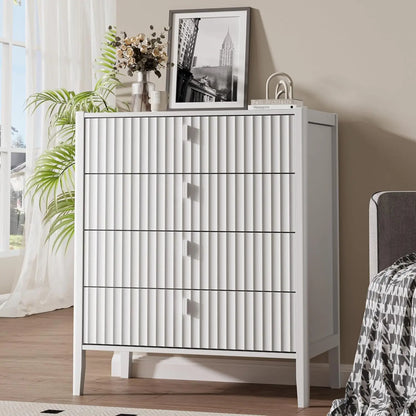 Wood Double, 6-Drawer Dresser with Wooden Legs, TV Stand Storage Unit