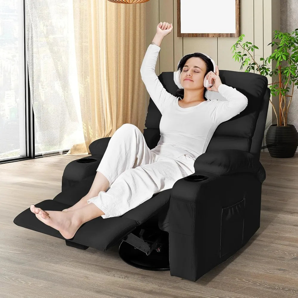 Recliner with Auto Massage Programs + Whisper-Quiet Swivel Base
